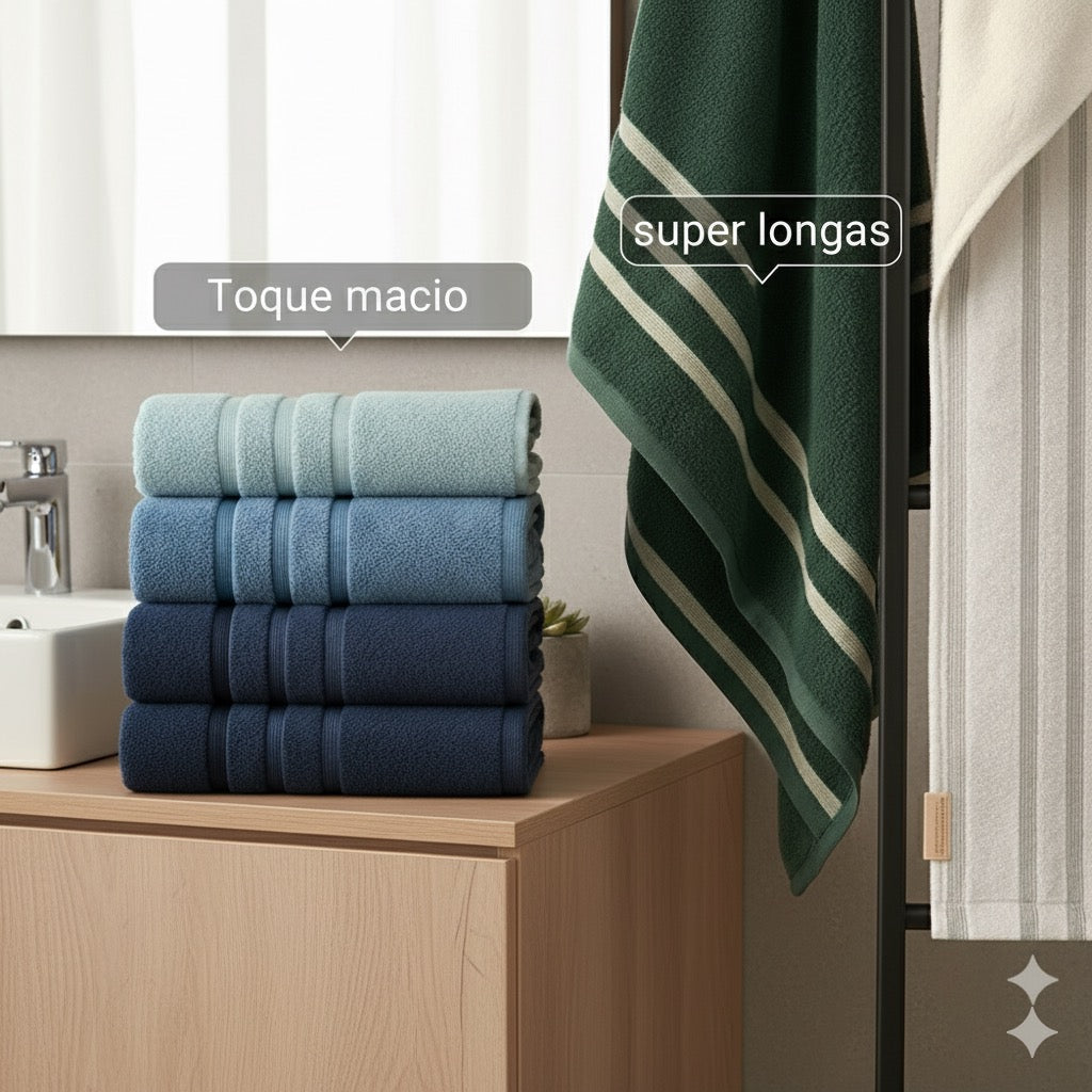 Kit 10 Toalhas de Banho Gigantes Fio Penteado - 🔥Liquidação de Fim de Ano🔥